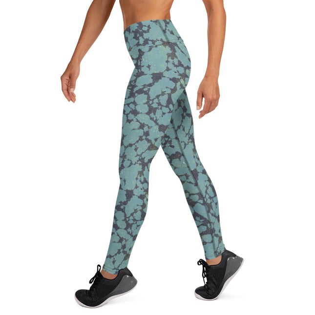 Cyan Topaz High-Waisted Leggings