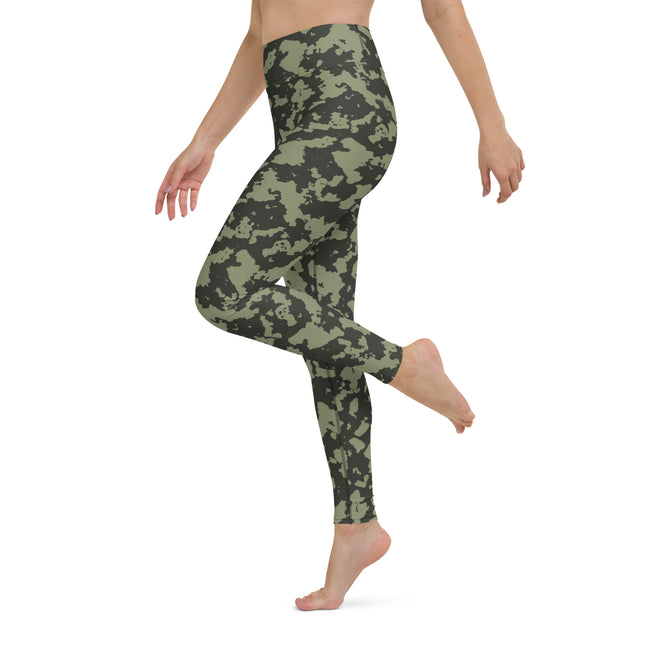 Green Fusion Grunge High-Waisted Leggings