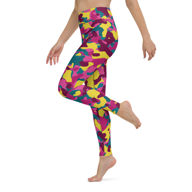 Leggings de cintura alta con camuflaje Mirage en color granate