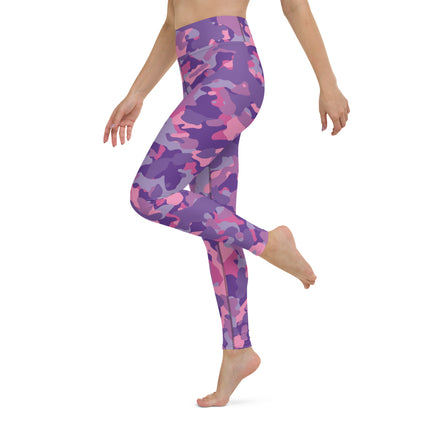 Leggings de cintura alta con estampado de camuflaje Plum Paradise 