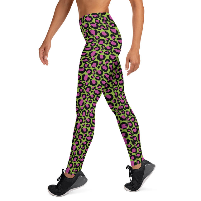 Leggings de cintura alta con estampado de leopardo y piel de lima