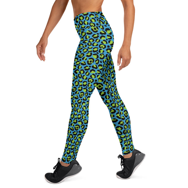 Neon Lagoon Leopard High-Waisted Leggings