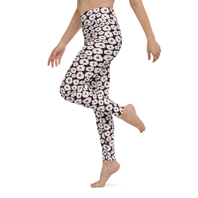 Noir Bloom High-Waisted Leggings