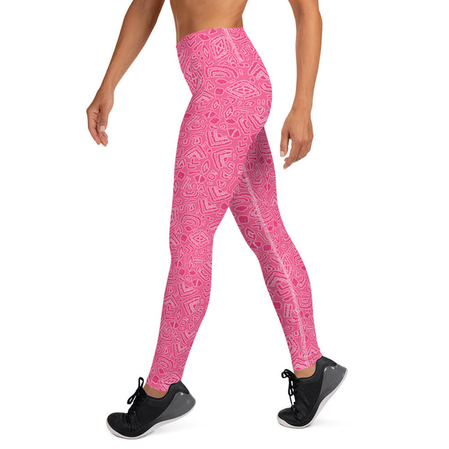 Pink Magenta Tribe High-Waisted Leggings