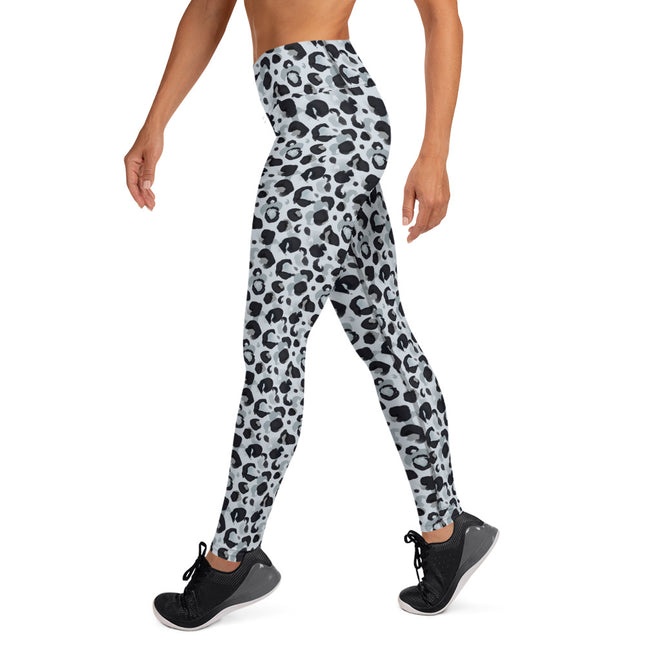 Snow Bloom Leopard High-Waisted Leggings