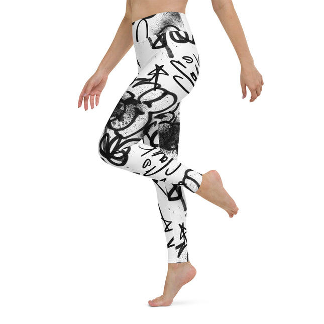 Urban Noir Graffiti High-Waisted Leggings