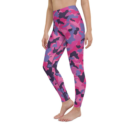 Leggings de cintura alta con estampado de camuflaje en color obsidiana rosa