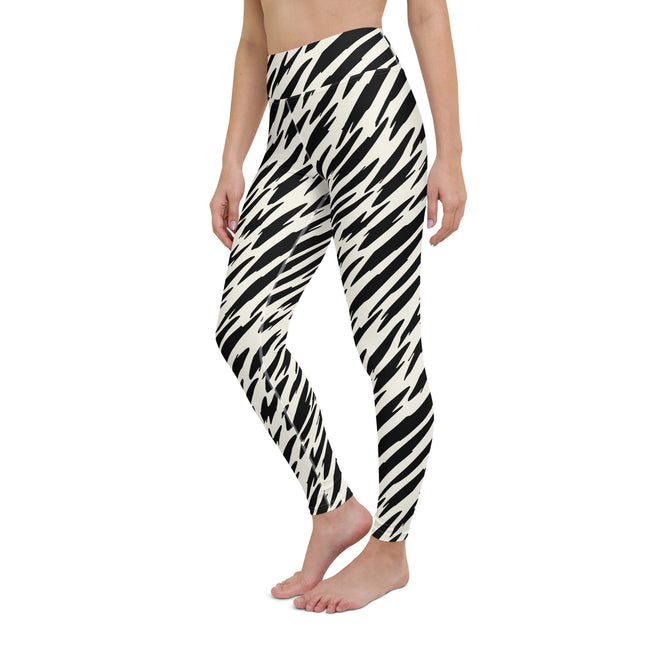 Black Tiger Stripes High-Waisted Leggings