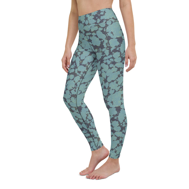 Cyan Topaz High-Waisted Leggings