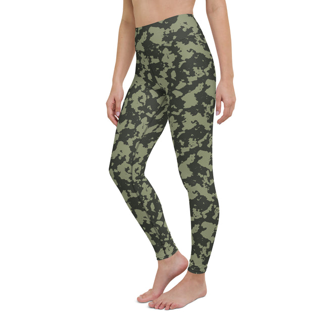 Green Fusion Grunge High-Waisted Leggings