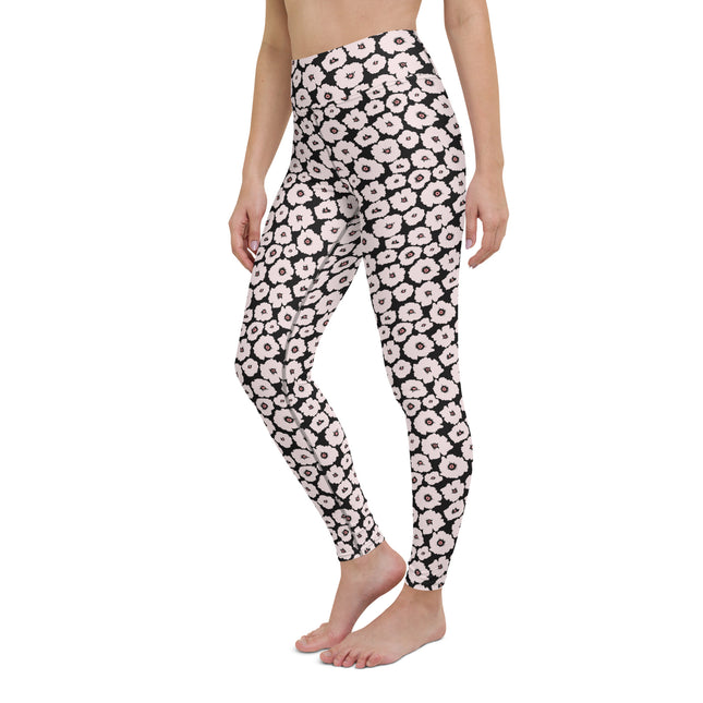 Noir Bloom High-Waisted Leggings