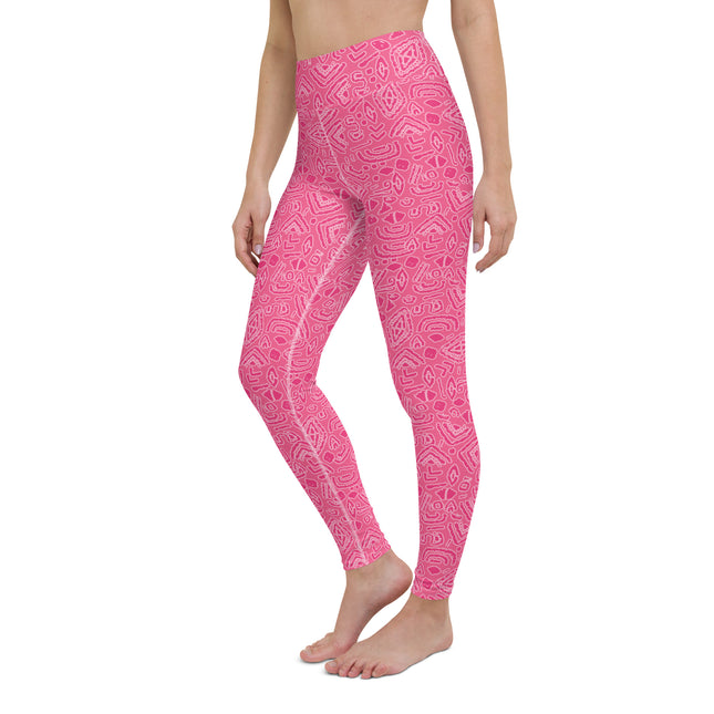 Pink Magenta Tribe High-Waisted Leggings