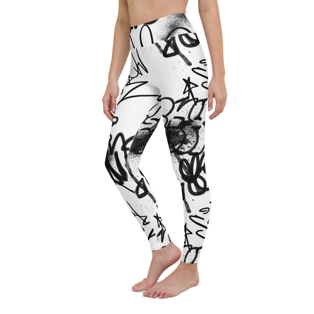 Urban Noir Graffiti High-Waisted Leggings