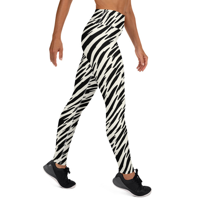 Leggings de cintura alta con rayas de tigre negro