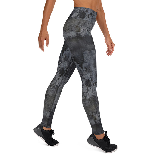 Charcoal Grunge High-Waisted Leggings