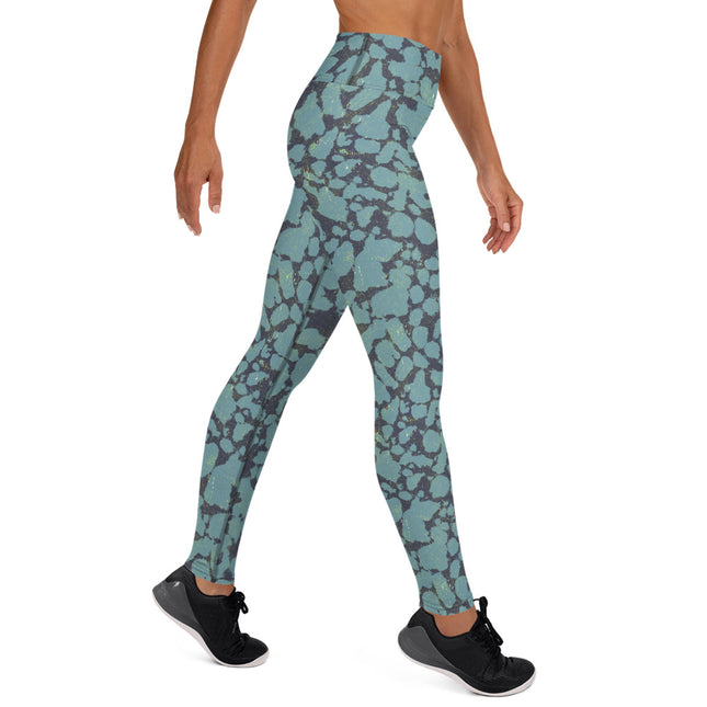 Cyan Topaz High-Waisted Leggings