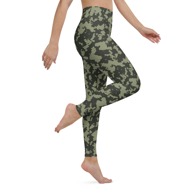 Green Fusion Grunge High-Waisted Leggings