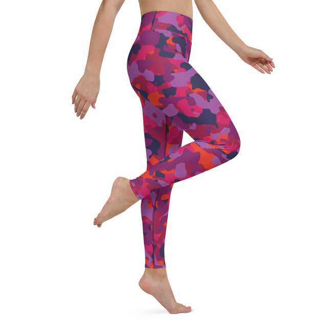 Magenta Blaze Camo High-Waisted Leggings