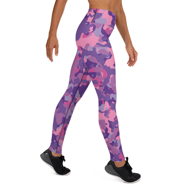 Leggings de cintura alta con estampado de camuflaje Plum Paradise 