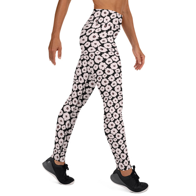 Noir Bloom High-Waisted Leggings