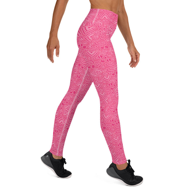 Pink Magenta Tribe High-Waisted Leggings