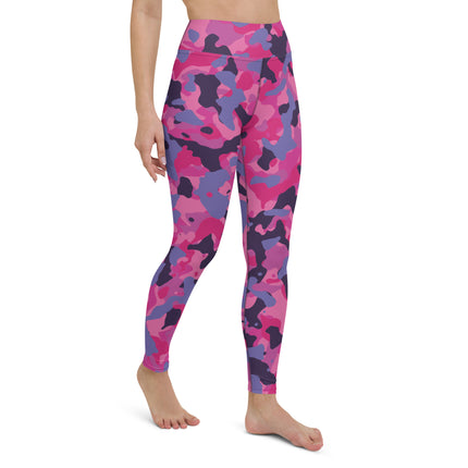 Leggings de cintura alta con estampado de camuflaje en color obsidiana rosa