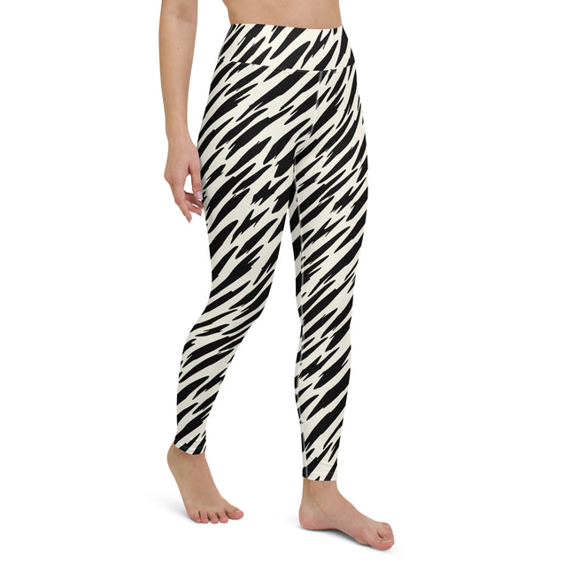 Black Tiger Stripes High-Waisted Leggings