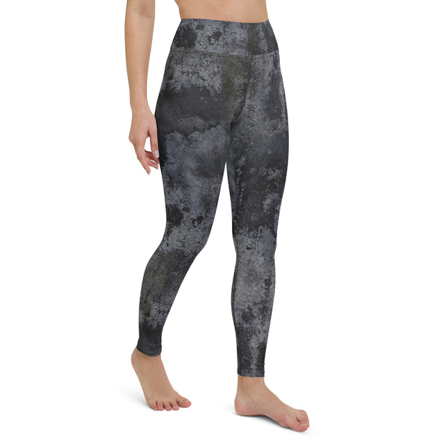 Charcoal Grunge High-Waisted Leggings