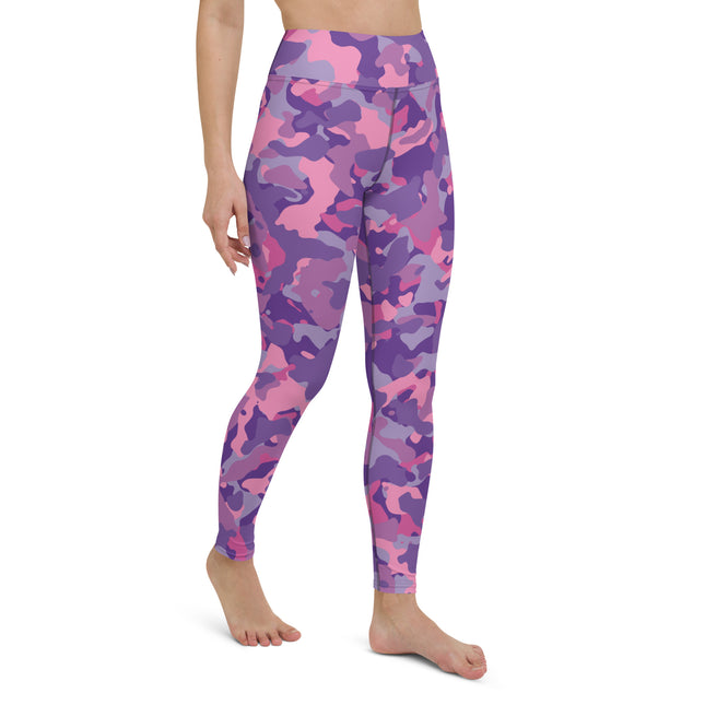 Leggings de cintura alta con estampado de camuflaje Plum Paradise 