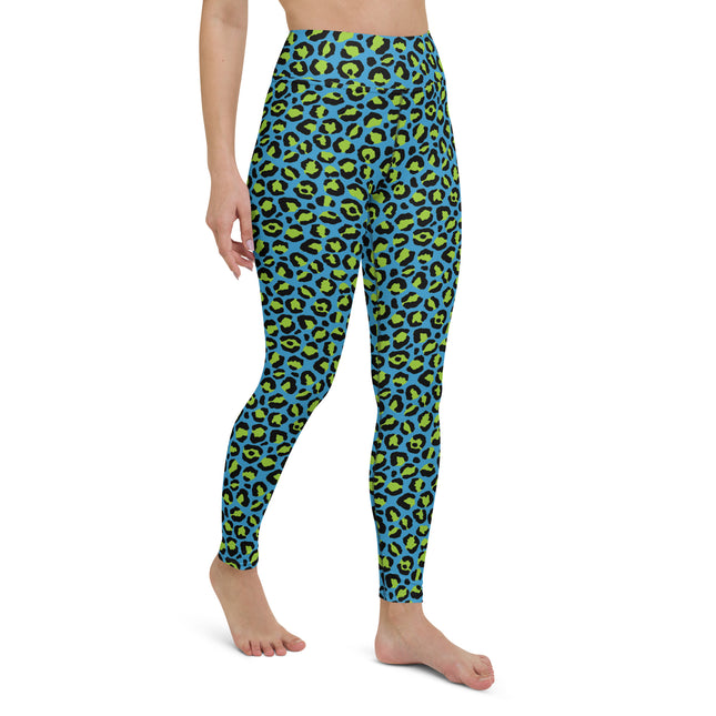 Neon Lagoon Leopard High-Waisted Leggings