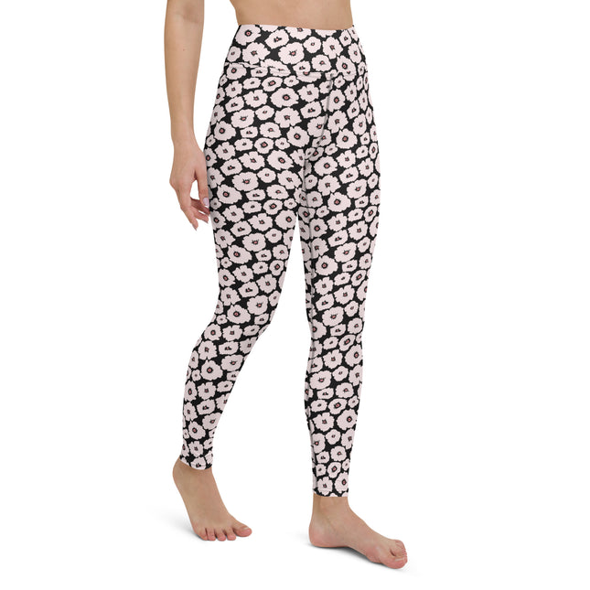 Noir Bloom High-Waisted Leggings