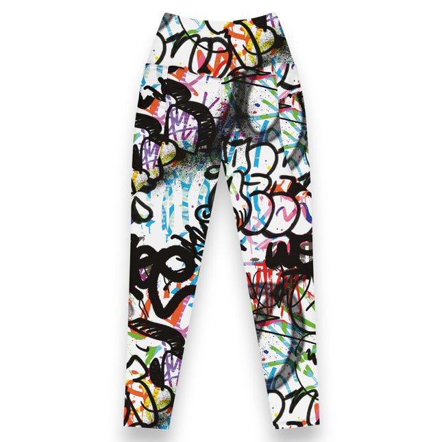 Chroma Fusion Graffiti High-Waisted Leggings (Pockets)