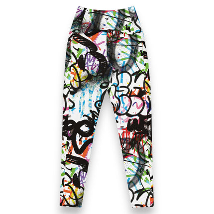 Chroma Fusion Graffiti High-Waisted Leggings (Pockets)