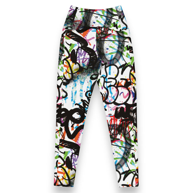 Chroma Fusion Graffiti High-Waisted Leggings (Pockets)