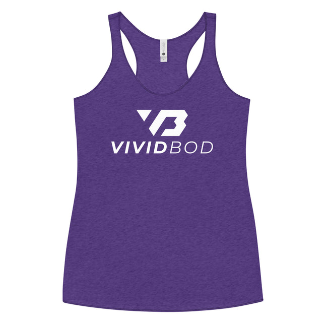 Camiseta sin mangas con espalda cruzada VividBod Purple Rush para mujer